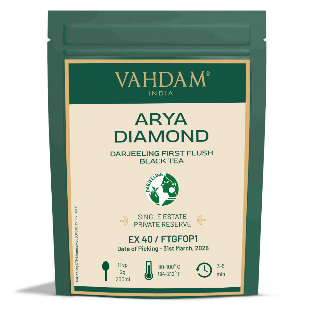 2026 Arya Diamond Darjeeling First Flush Black Tea DJ FF BT/ Pack of 4