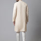 Even Apparels Cream Pure Cotton Kurta With Band Collar | Swadesiicart