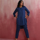 trueBrowns Blue Modal High Low Kurta Co-ord Set - Swadesiicart