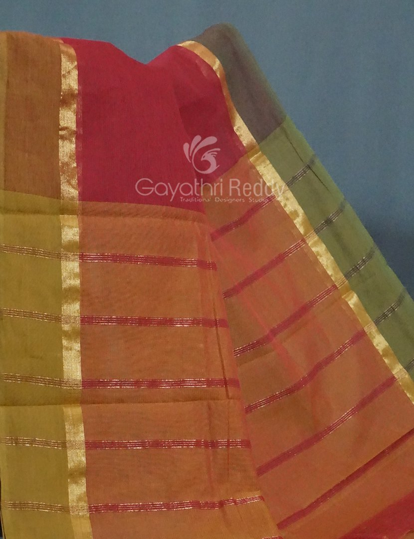 Shades of Maroon Red Pure Mangalgiri Cotton By Gayathri Reddy Designer Studio | Swadesiicart