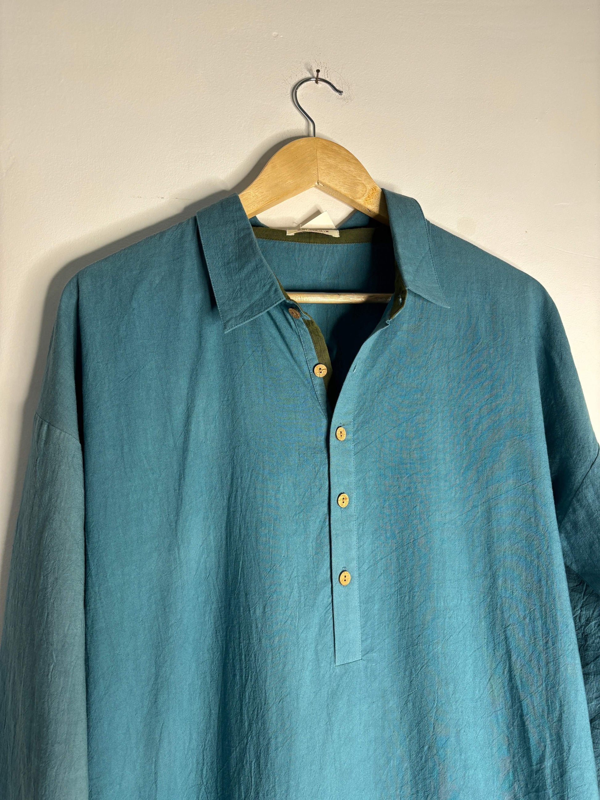 trueBrowns Blue Slub Men's Shirt | Swadesiicart