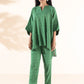 trueBrowns Green Cotton Dobby Oversized Co-ord Set - Swadesiicart