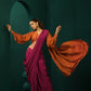 trueBrowns Maroon Rust Silk Ready To Wear Saree | Swadesiicart