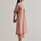 trueBrowns Beige Foil Puff Sleeve Kurta Set | Swadesiicart
