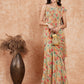 InWeave Women's Pear Green Red Floral Skirt Saree - Swadesiicart
