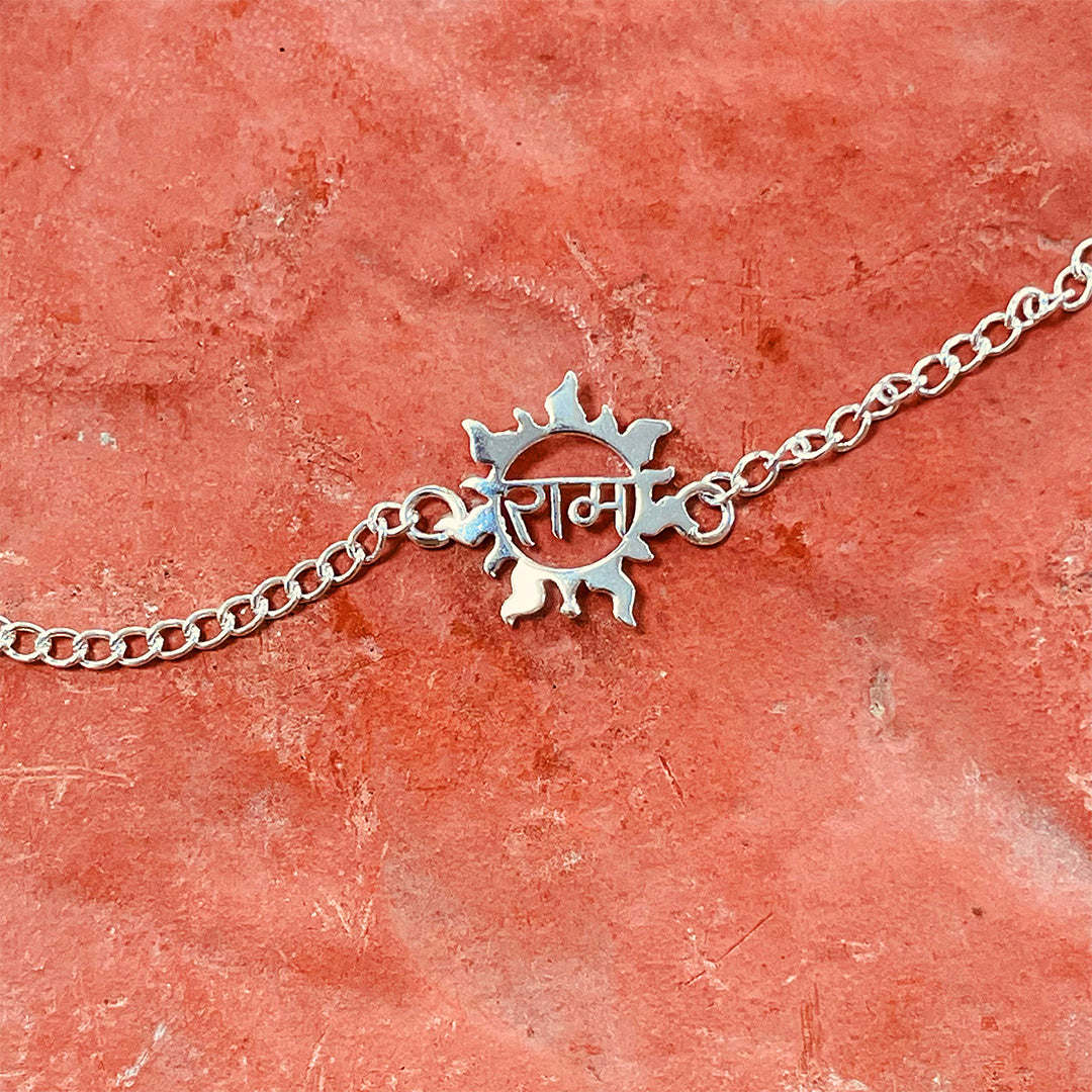 trueBrowns 925 Sterling Silver Ram Silver Chain Rakhi | Swadesiicart