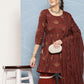 InWeave Women's Brick Rust Ajrakh Sharara Set With Dupatta - Swadesiicart