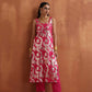 trueBrowns Pink Metallic Straight Kurta Set | Swadesiicart