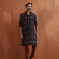 trueBrowns Men's Black Printed Kurta | Swadesiicart