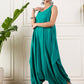 InWeave Teal Round Sleeveless Jumpsuit - Swadesiicart