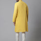 Even Apparels Yellow Pure Cotton Kurta With Band Collar | Swadesiicart