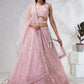 House of Panchhi Pink Net Cutdana, Sequins And Zarkan Embroidery Lehenga Choli & Dupatta | Swadesiicart