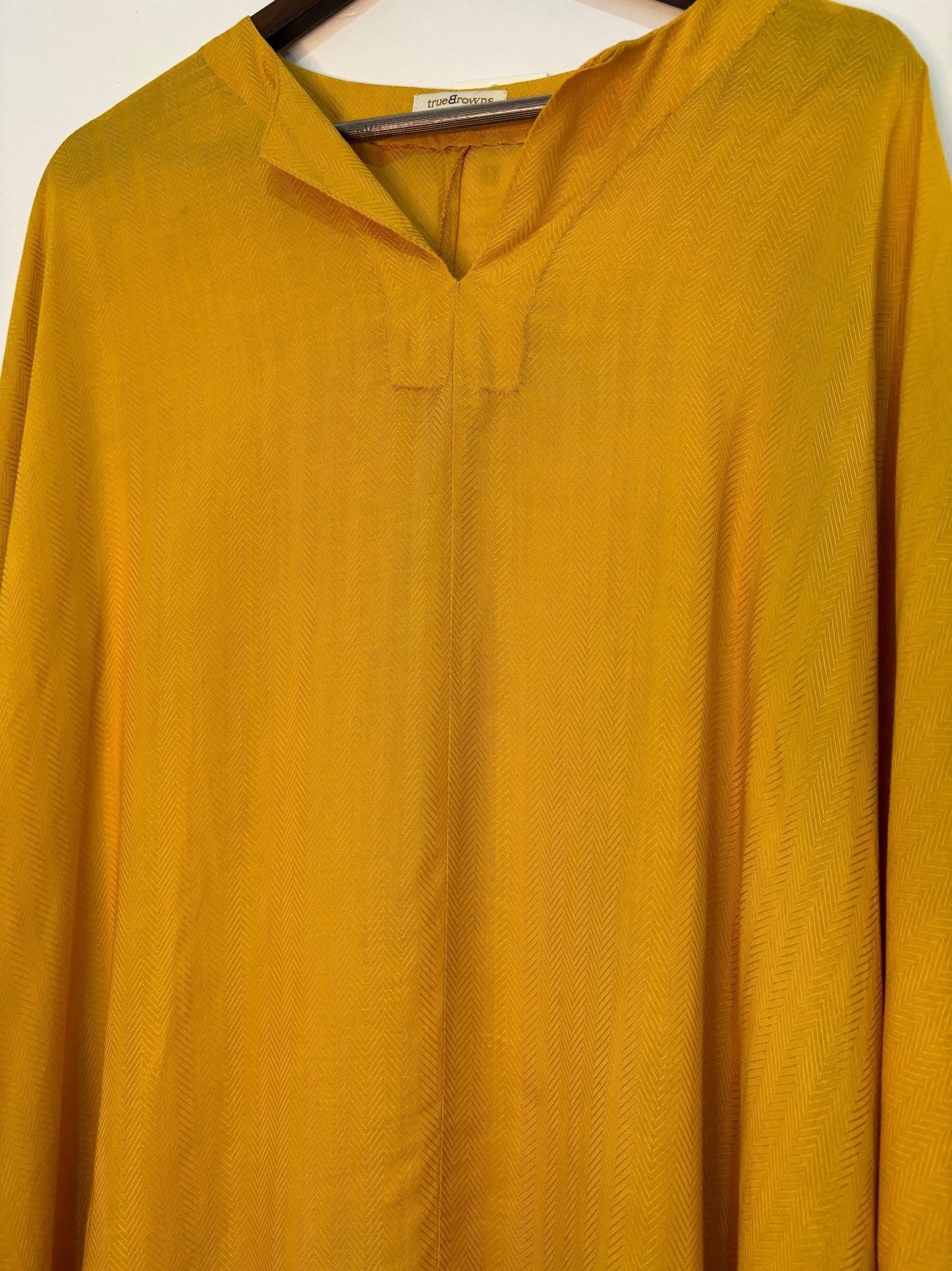 trueBrowns Yellow Chevron Co-ord Set - Swadesiicart