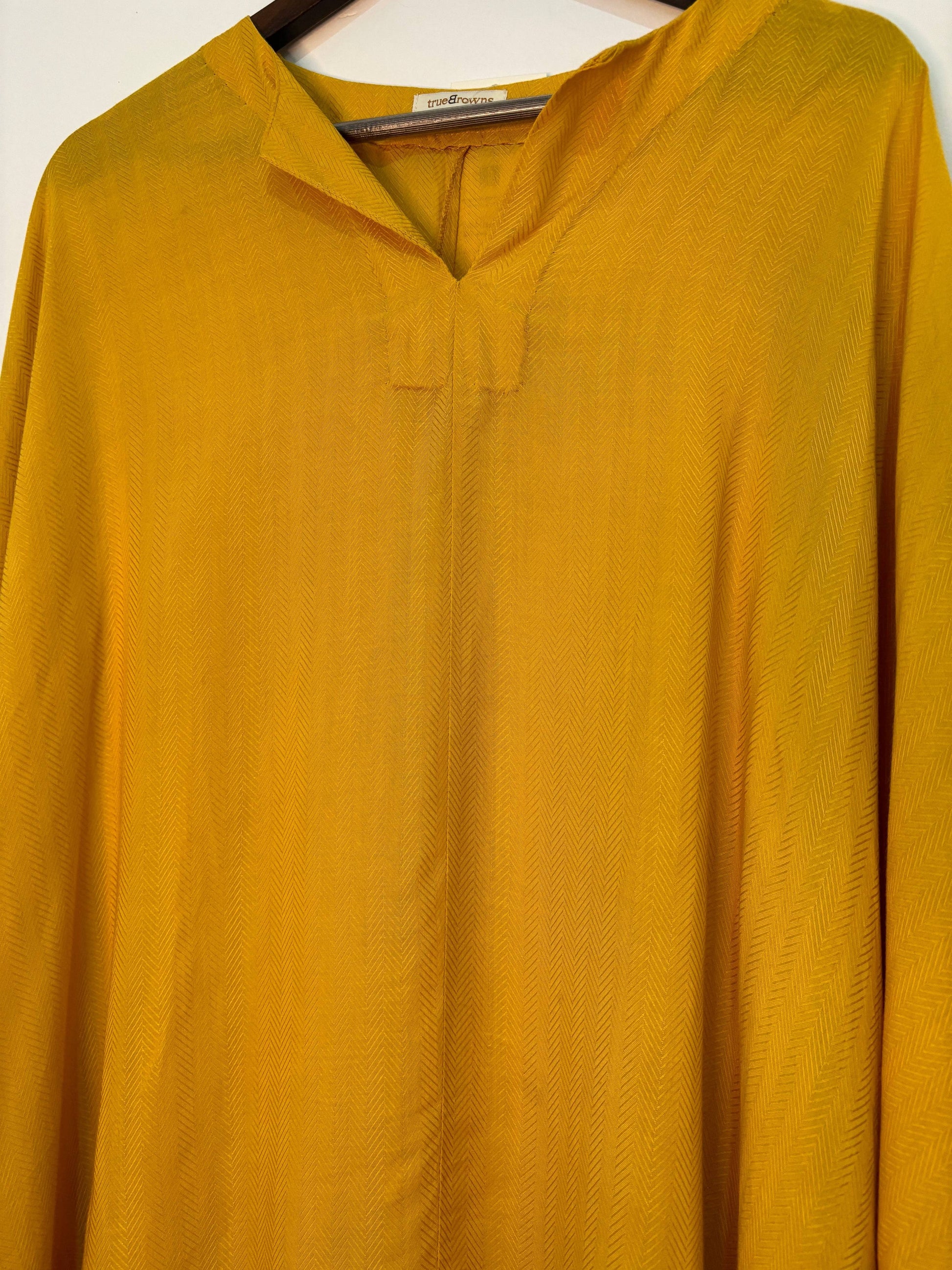 trueBrowns Yellow Chevron Co-ord Set - Swadesiicart