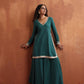 trueBrowns Green Cotton Sharara Set | Swadesiicart