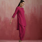 trueBrowns Magenta Cotton Kurta Co-ord set - Swadesiicart