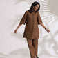 trueBrowns Brown Slub Co-ord Set - Swadesiicart