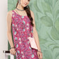 InWeave Women's Magenta Camelia Print Crepe Kurta Set - Swadesiicart