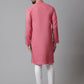 Even Apparels Rust Pure Cotton Kurta With Band Collar | Swadesiicart