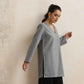 trueBrowns Grey Winter High Slit Top | Swadesiicart