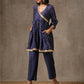 trueBrowns Blue Bandhani Printed Silk Co-Ord Set - Swadesiicart