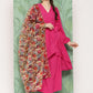 InWeave Women's Magenta Tie Up Kurta Set W Camel Brown Or Dupatta - Swadesiicart