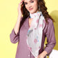 InWeave Women's Mauve Coord Set With White Butterfly Scarf - Swadesiicart