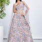 House of Panchhi Pink Chiffon Sequins And Thread Embroidery Lehenga Choli & Printed Dupatta | Swadesiicart
