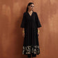 trueBrowns Black Metallic Flared Anarkali Kurta Set | Swadesiicart