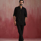 trueBrowns Men's Black Cotton Dobby Kurta Co-ord Set - Swadesiicart