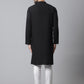 Even Apparels Black Long Kurta With Band Collar | Swadesiicart