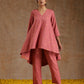 trueBrowns Blush Gold Cotton High-Low Co-Ord Set - Swadesiicart