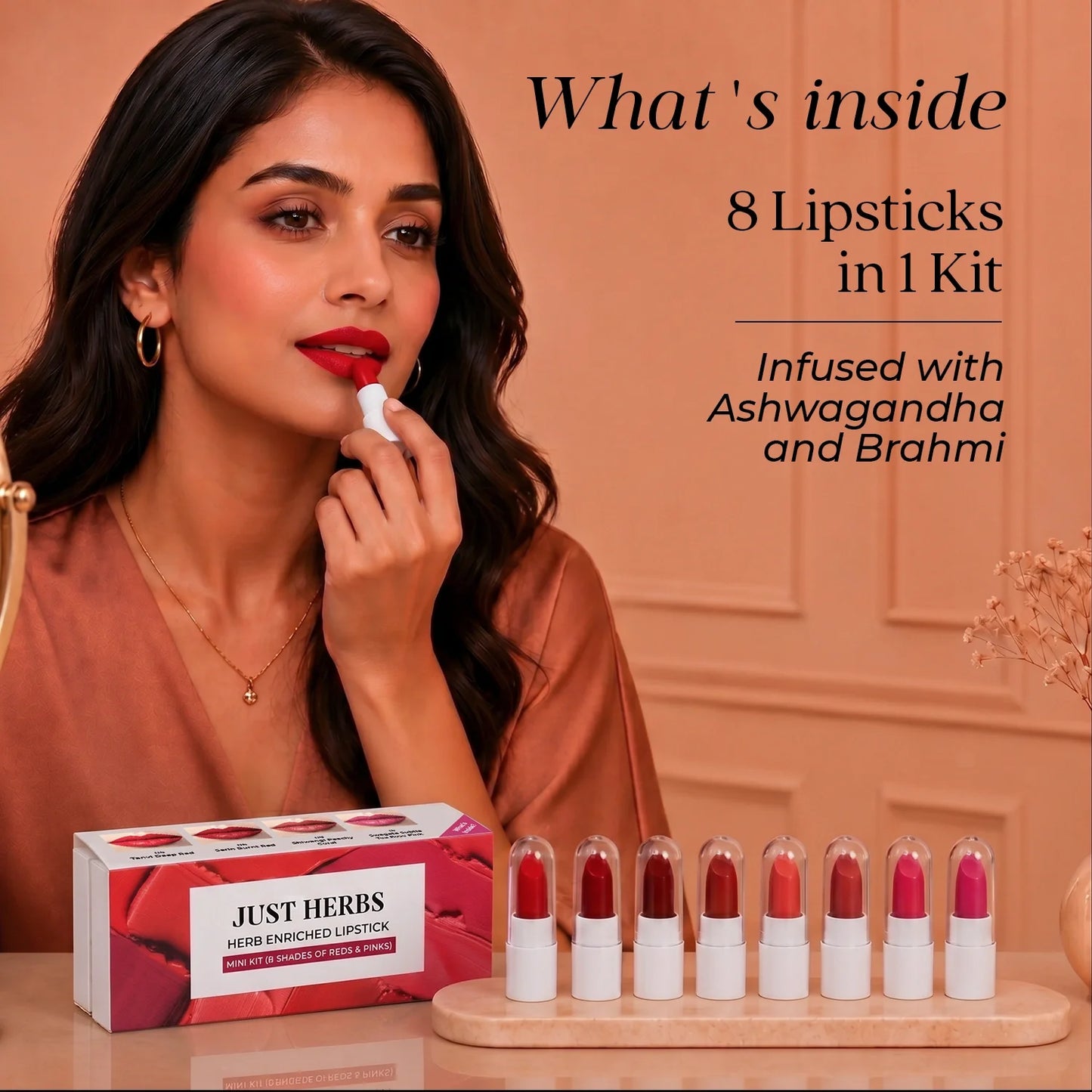 Herb Enriched Ayurvedic Lipstick Micro-Mini Kit - 8 shades