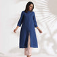 trueBrowns Blue Slub Kurta Set | Swadesiicart
