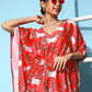 InWeave Women's Bright Pink Indian Bull Print Kaftan - Swadesiicart