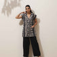 trueBrowns Beige Cotton Geometric Print Jacket Co-ord Set - Swadesiicart