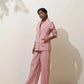 trueBrowns Pink Cotton Linen Co-Ord Set - Swadesiicart