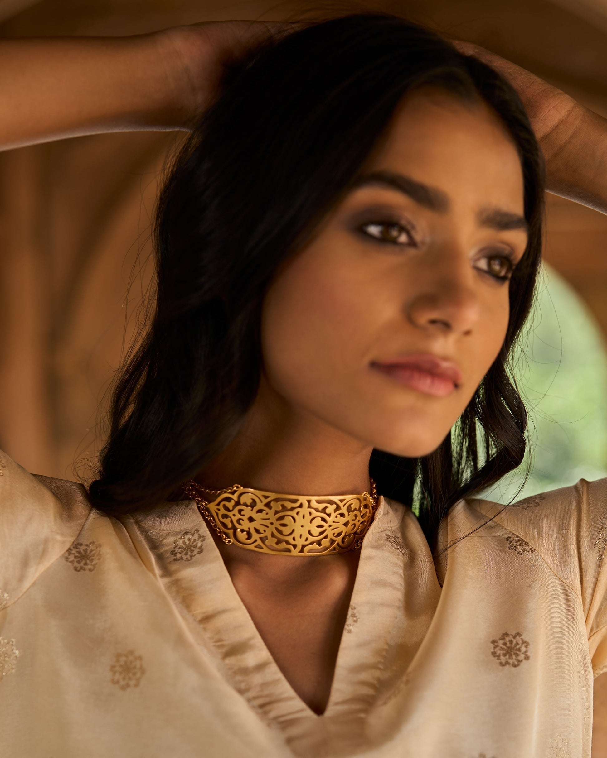 trueBrowns Gold-Polished Choker | Swadesiicart