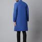Even Apparels Blue Solid Kurta With Band Collar | Swadesiicart
