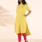 trueBrowns Lime Cotton Dobby Kurta Pant Set | Swadesiicart