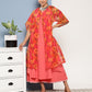 InWeave Women's Peach Cr Strappy Set With Peach Yellow Floral Cape - Swadesiicart