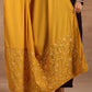 trueBrowns Mustard Velvet Embroidered Shawl | Swadesiicart