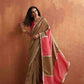 trueBrowns Bronze Tissue Ready To Wear Saree | Swadesiicart