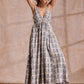 trueBrowns Grey Dabu Buta Print Cotton Sleeveless Dress | Swadesiicart