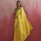 trueBrowns Lime Muslin Silk Saree | Swadesiicart