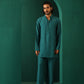 trueBrowns Men's Teal Silk Co-ord Set - Swadesiicart