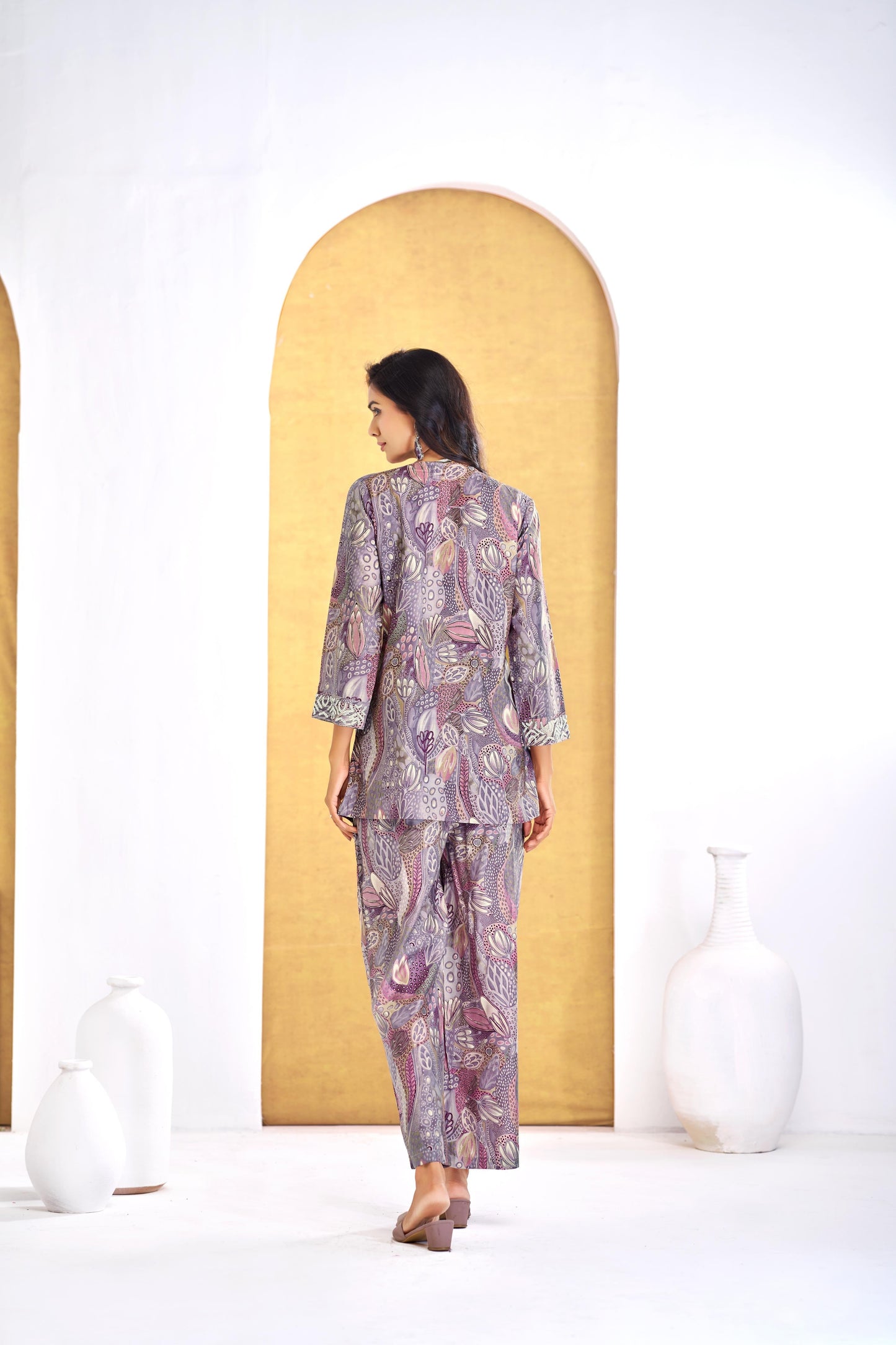 BulBul Saumya Muave Co-Ord Set - Swadesiicart
