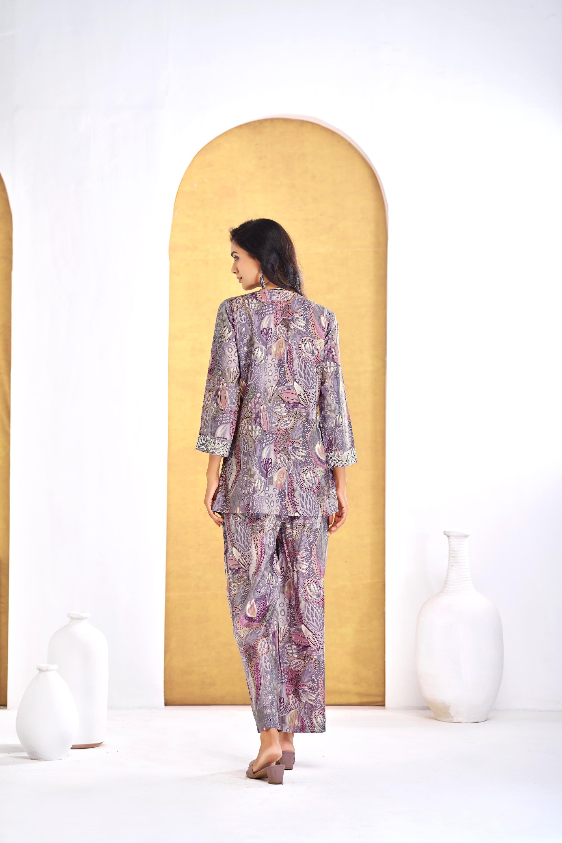 BulBul Saumya Muave Co-Ord Set - Swadesiicart