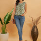 InWeave Sage Green Paisley Print W/U Top - Swadesiicart