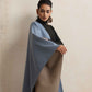 trueBrowns Blue Reversible Woollen Stole | Swadesiicart